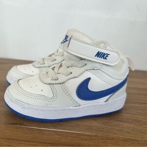 Nike Court Borough Mid 2 (TDV) White/H-Royal Toddler Boy's Sneakers-Size 6C